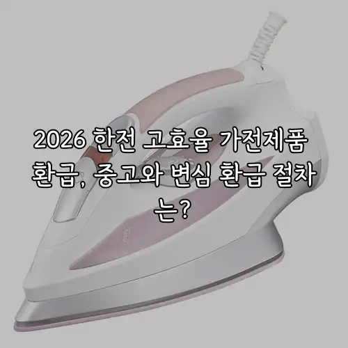 2026 한전 고효율 가전제품 환급, 중고와 변심 환급 절차는?