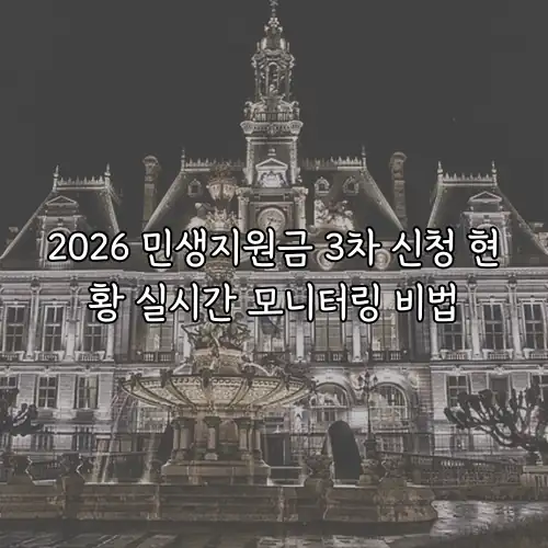 2026 민생지원금 3차 신청 현황 실시간 모니터링 비법
