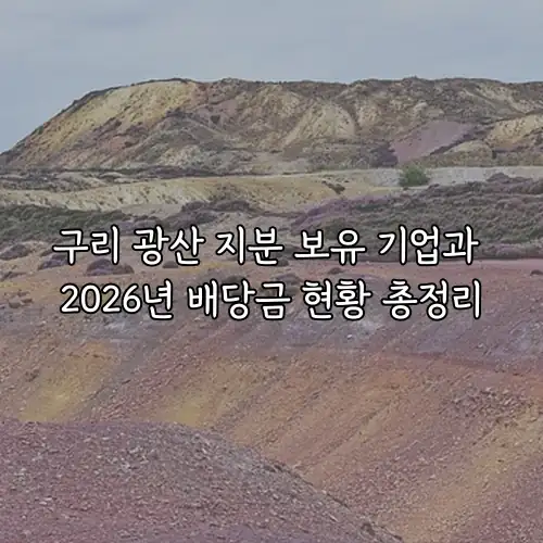 구리 광산 지분 보유 기업과 2026년 배당금 현황 총정리