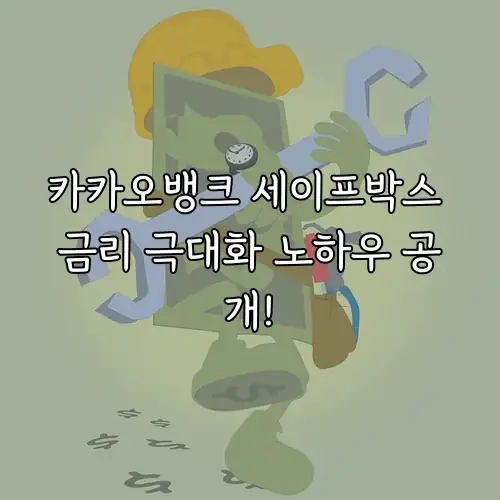카카오뱅크 세이프박스 금리 극대화 노하우 공개!