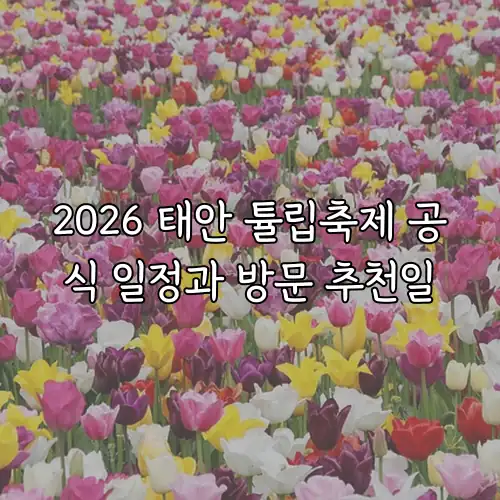 2026 태안 튤립축제 공식 일정과 방문 추천일