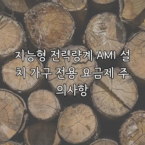 지능형 전력량계 AMI 설치 가구 전용 요금제 주의사항