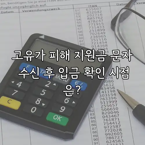 고유가 피해 지원금 문자 수신 후 입금 확인 시점은?