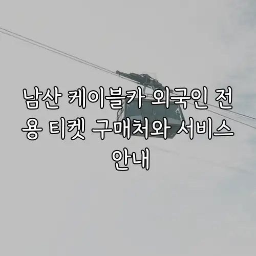 남산 케이블카 외국인 전용 티켓 구매처와 서비스 안내