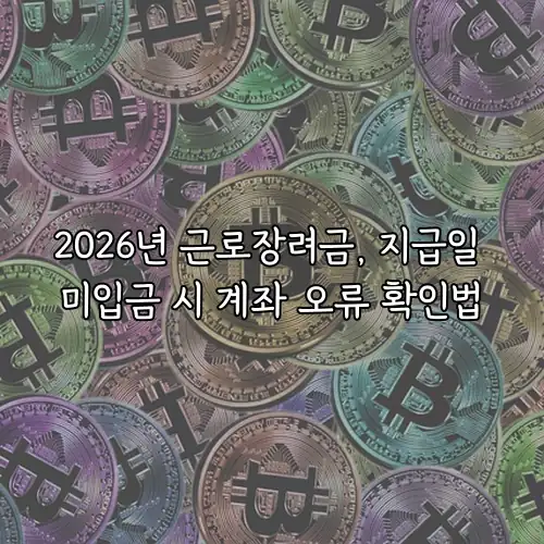 2026년 근로장려금, 지급일 미입금 시 계좌 오류 확인법