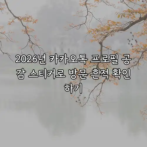 2026년 카카오톡 프로필 공감 스티커로 방문 흔적 확인하기