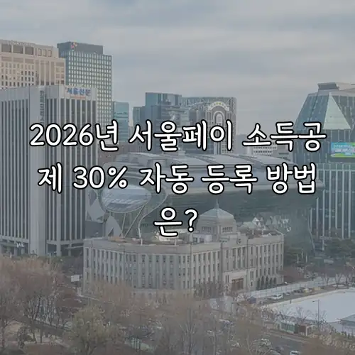2026년 서울페이 소득공제 30% 자동 등록 방법은?