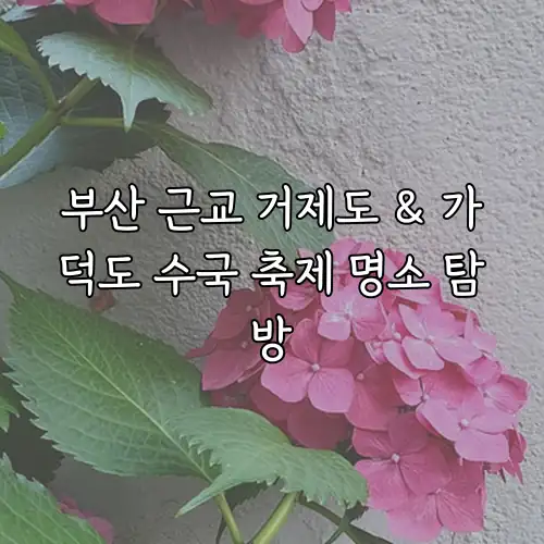 부산 근교 거제도 & 가덕도 수국 축제 명소 탐방