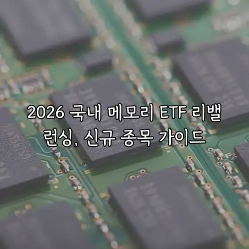 2026 국내 메모리 ETF 리밸런싱, 신규 종목 가이드