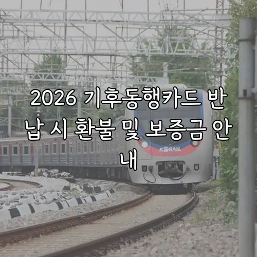2026 기후동행카드 반납 시 환불 및 보증금 안내