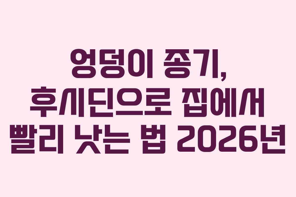 엉덩이-종기,-후시딘으로-집에서-빨리-낫는-법-2026년