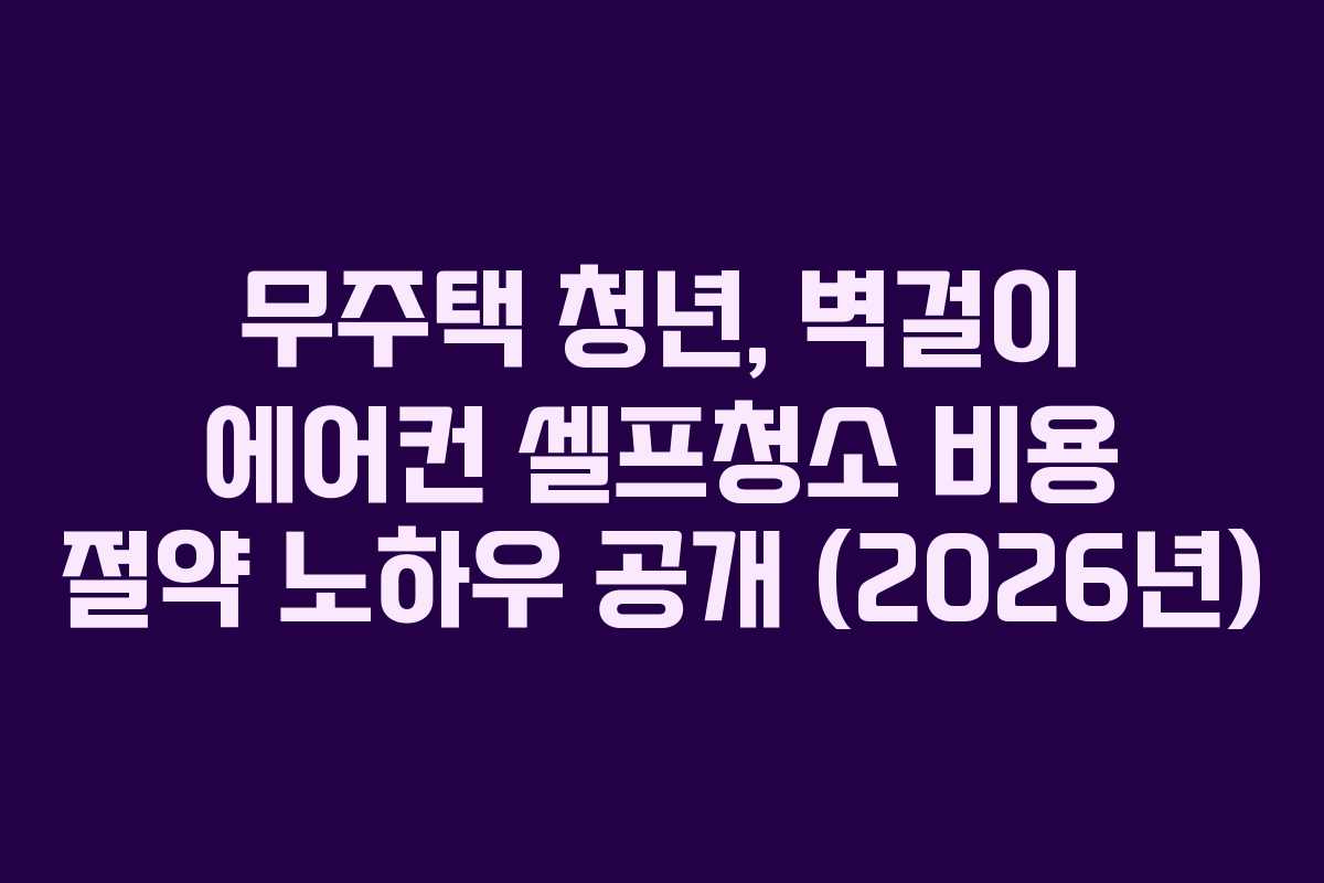 무주택-청년,-벽걸이-에어컨-셀프청소-비용-절약-노하우-공개-(2026년)