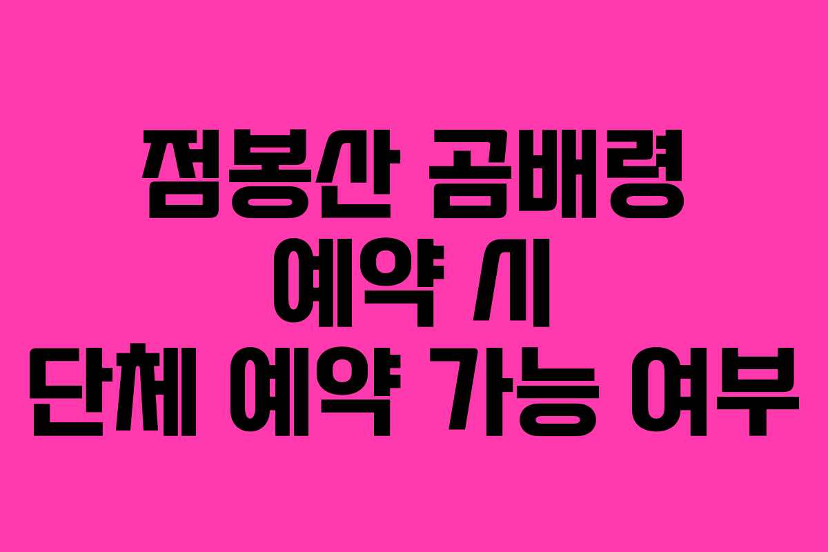 점봉산-곰배령-예약-시-단체-예약-가능-여부