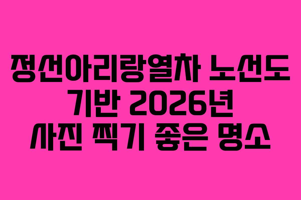 정선아리랑열차-노선도-기반-2026년-사진-찍기-좋은-명소