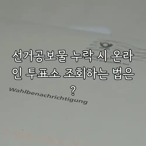 선거공보물 누락 시 온라인 투표소 조회하는 법은?