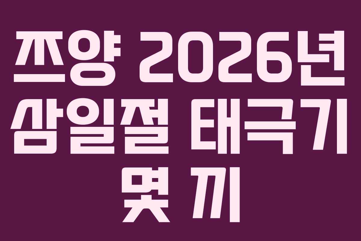 쯔양-2026년-삼일절-태극기-몇-끼
