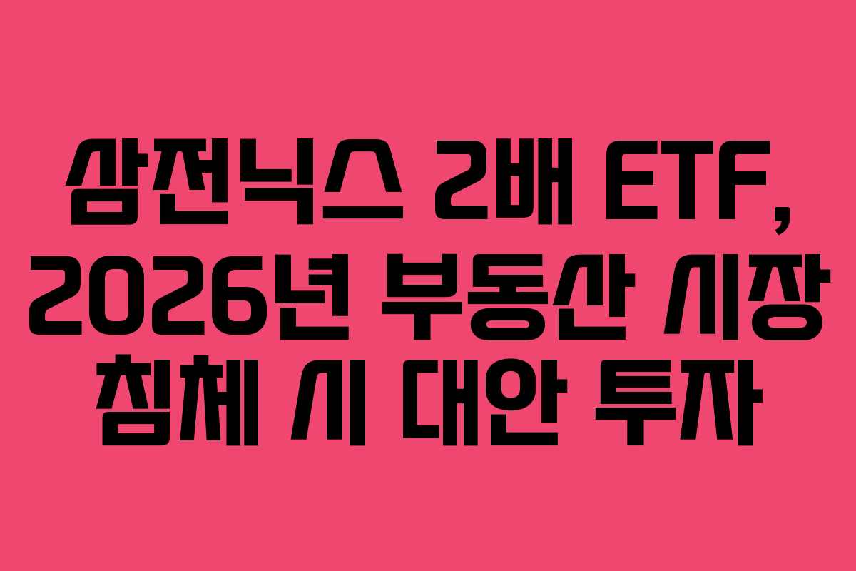 삼전닉스-2배-ETF,-2026년-부동산-시장-침체-시-대안-투자