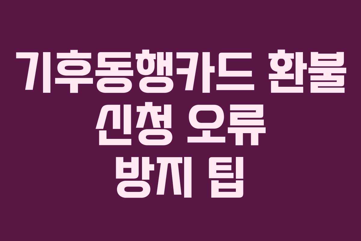 기후동행카드-환불-신청-오류-방지-팁