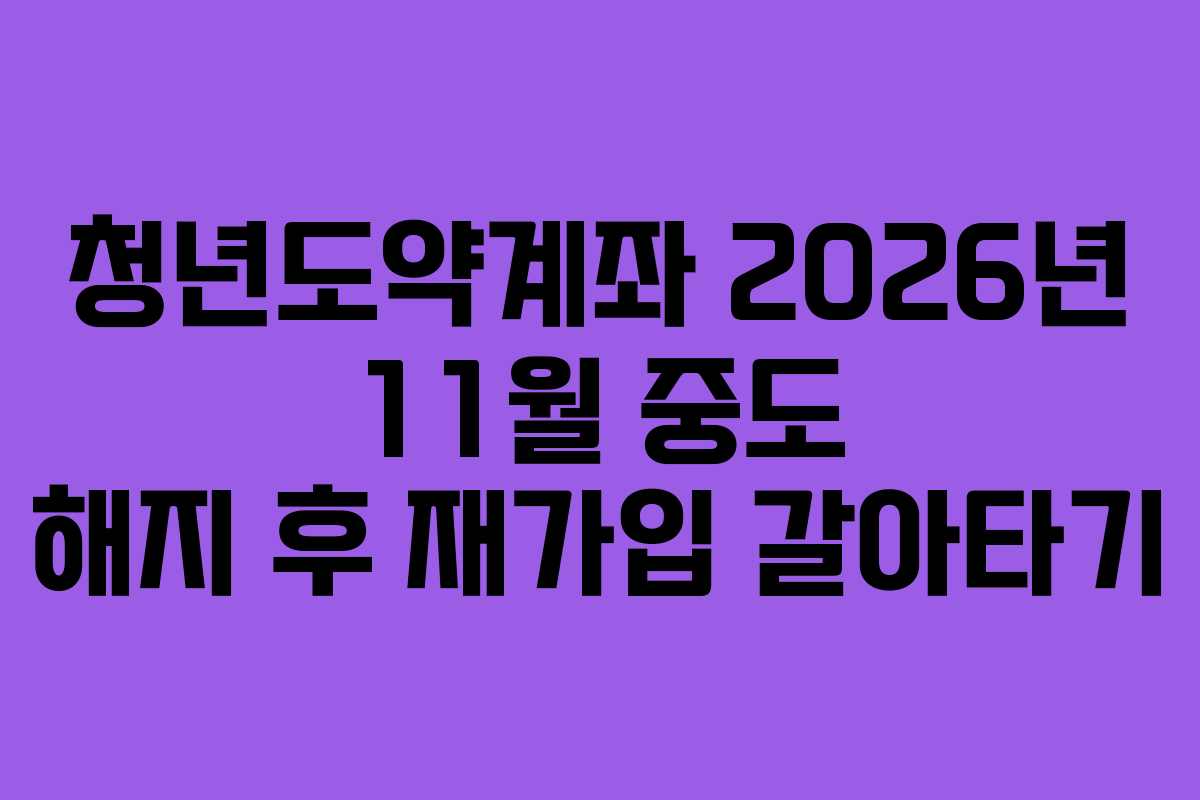 청년도약계좌-2026년-11월-중도-해지-후-재가입-갈아타기